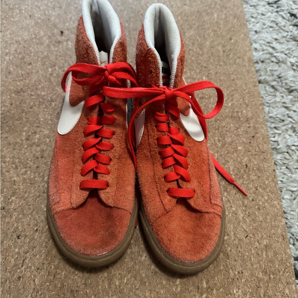 Nike Women's Orange Suede High-Top Sneakers